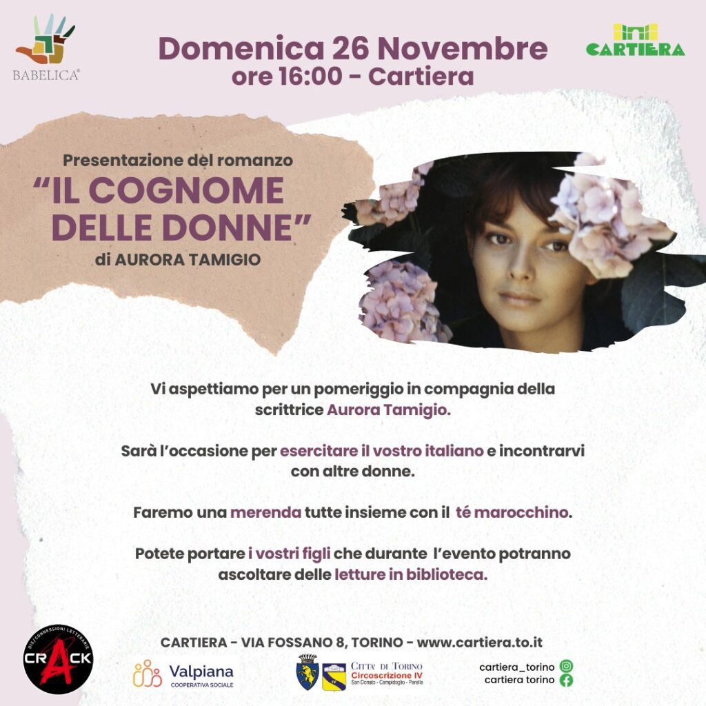 Il cognome delle donne presentazione a Torino